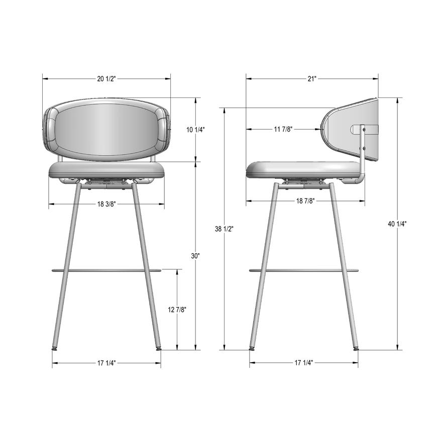 Upholstered Bar Height Swivel Stool