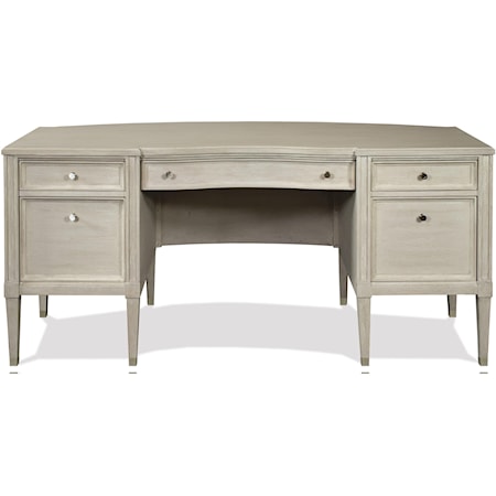 Transitional Executive Desk with Felt-Lined Top Drawers