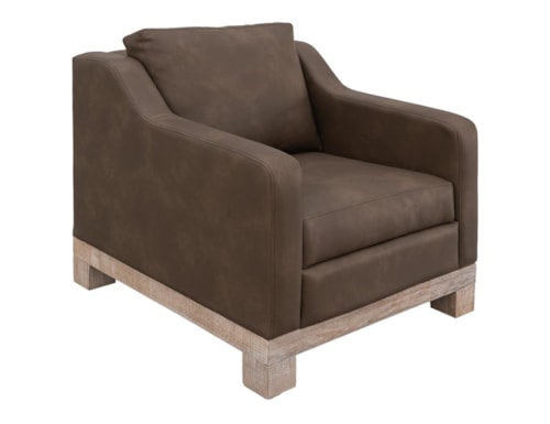 Contemporary Armchair with Sloped Arms