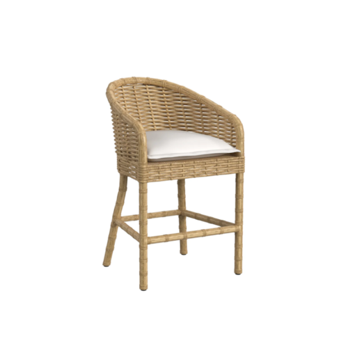 Tropical Outdoor Counter Stool with Footrest