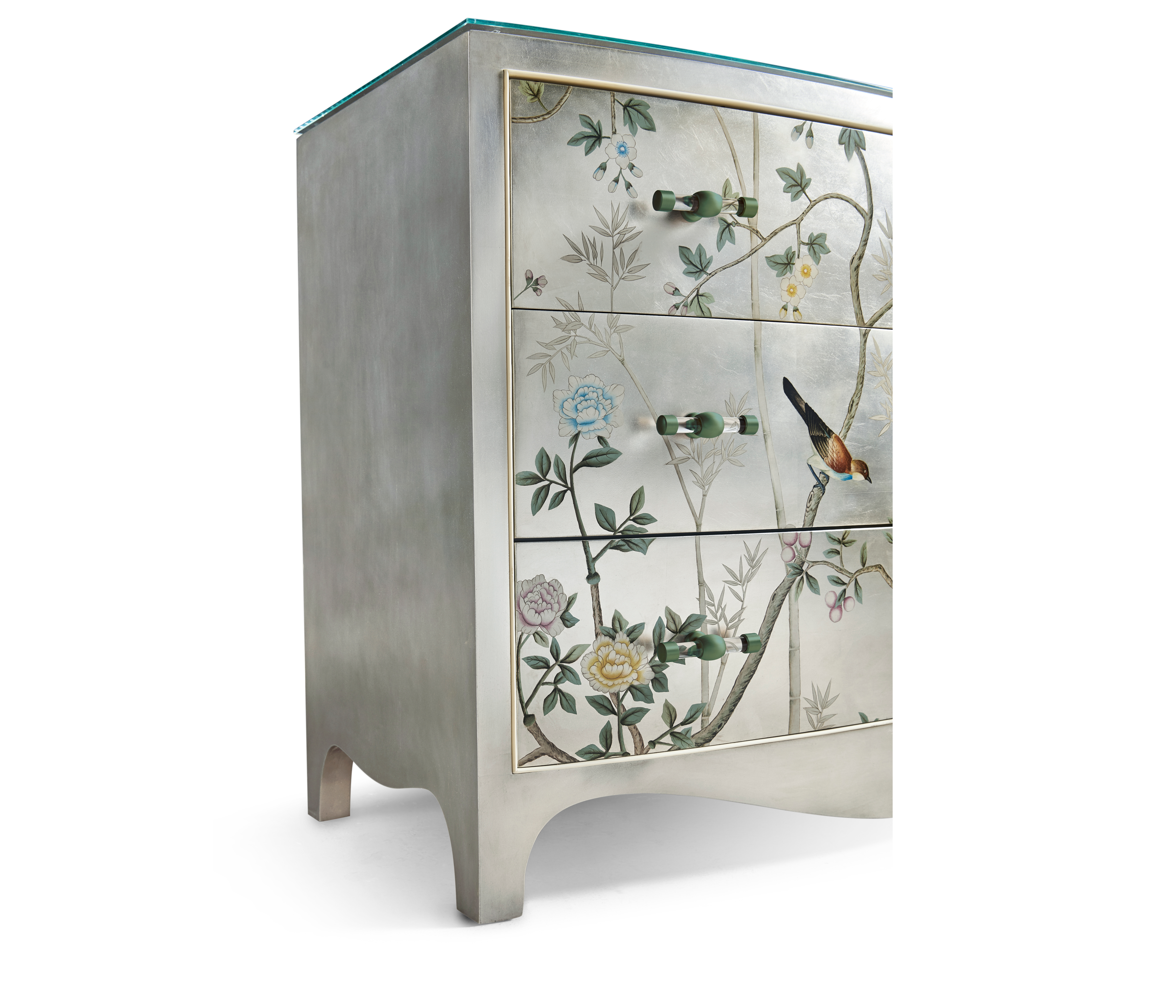 Jonathan Charles JC Modern Shimmering Moon Bow Front Chest