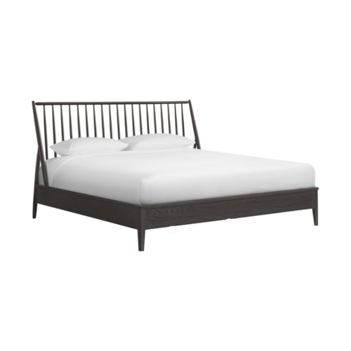 Contemporary King Bed with Spindle Headboard