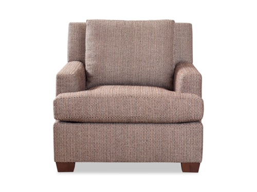 Casual Arm Chair with Wooden Block Legs