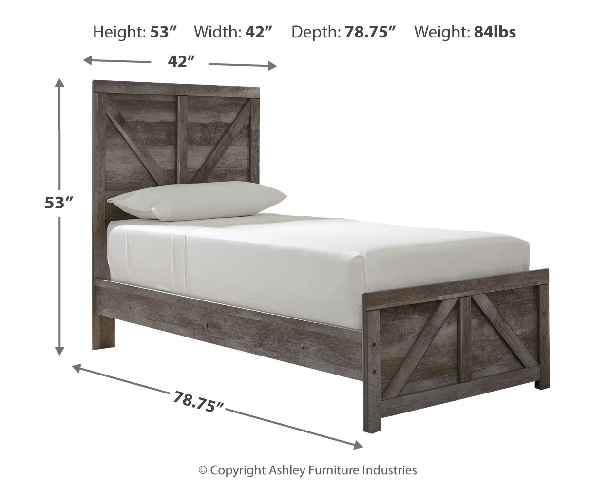 Twin Crossbuck Panel Bed