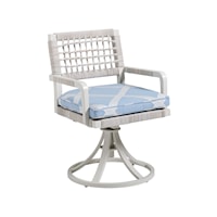 Outdoor Coastal Wicker Swivel Rock Dining Chair