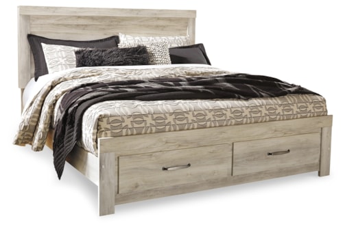 King Platform Bed With 2 Storage Drawers