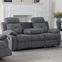 TREASURE GREY RECLINING SOFA WITH | DROP DOWN TABLE