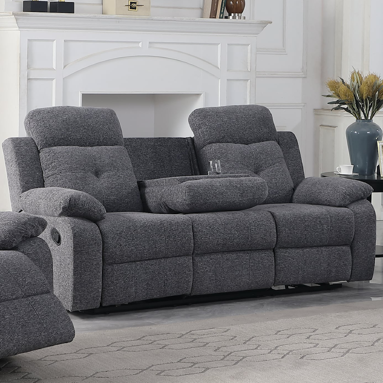 Titanic Furniture Treasure TREASURE GREY RECLINING SOFA WITH | DROP DOW