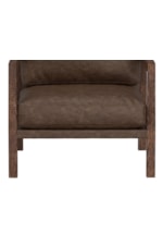 International Furniture Direct Milan Contemporary Upholstered Armchair with Exposed Wooden Frame