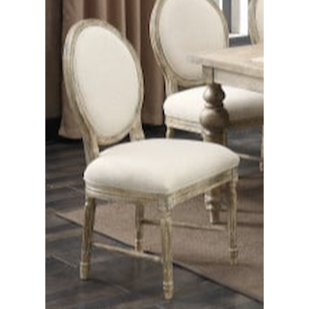 Upholstered Side Chair White Linen