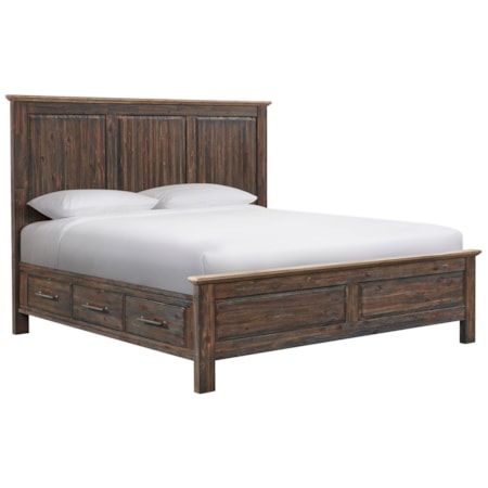 King Panel Storage Bed