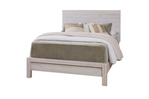 Transitional Queen Plank Bed with Low-Profile Footboard