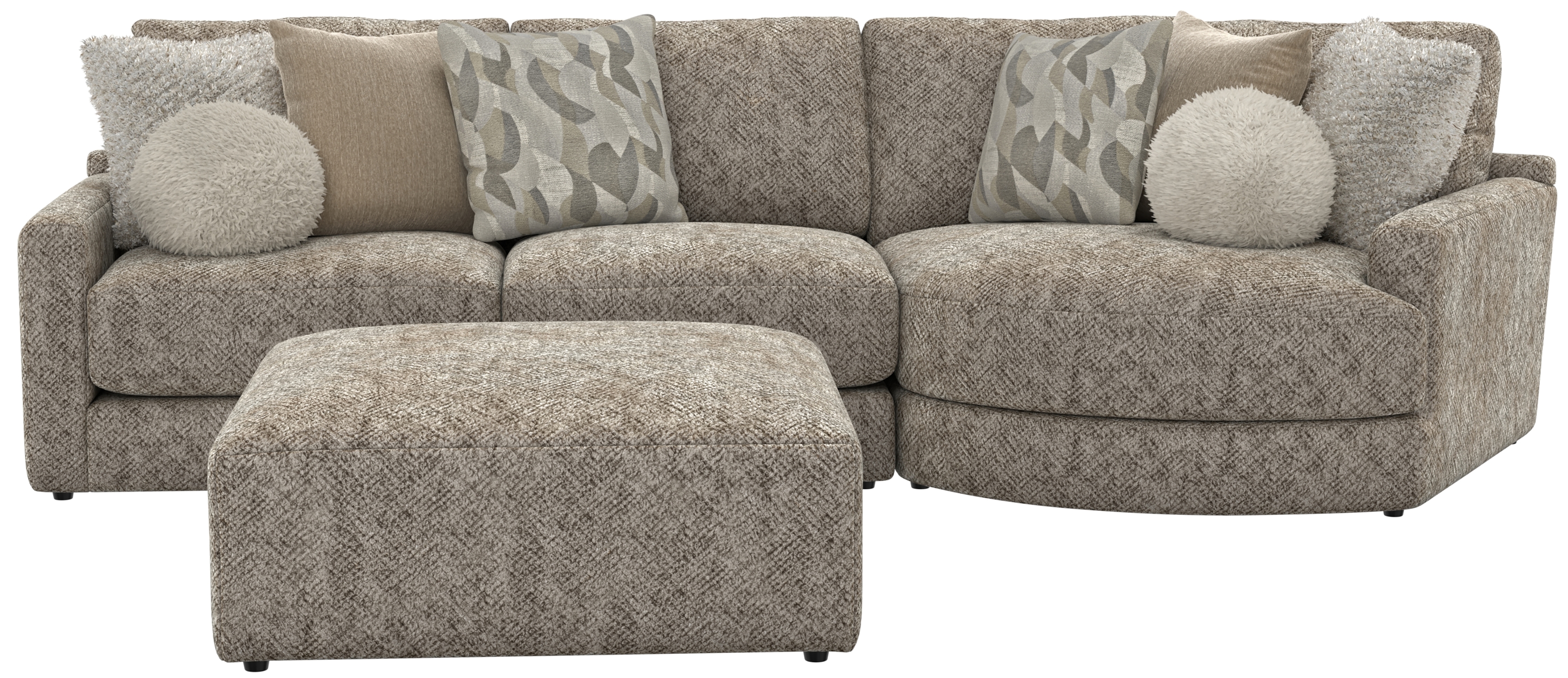 Jackson Furniture Turner 3-Piece Sectional Sofa with Cocktail Ottoman