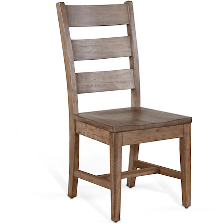 Ladderback Chair w/ Stretcher, Wood Seat