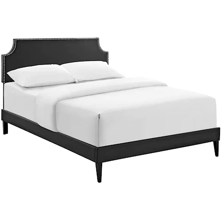 Queen Vinyl Platform Bed