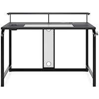 Metal 48" Home Office Desk with Monitor Stand & Outlets and USB/Wireless Charging