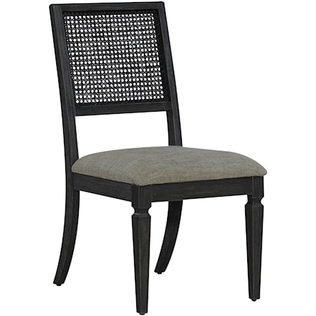 Transitional Dining Side Chair with Cane Seat Back