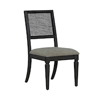 Transitional Dining Side Chair with Cane Seat Back