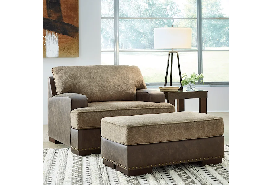 Alesbury Chair & Ottoman by Signature Design by Ashley at Household Furniture