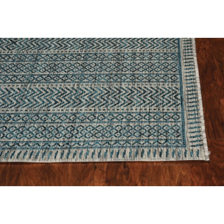 2’7” x 3’11” Teal Horizon Rug