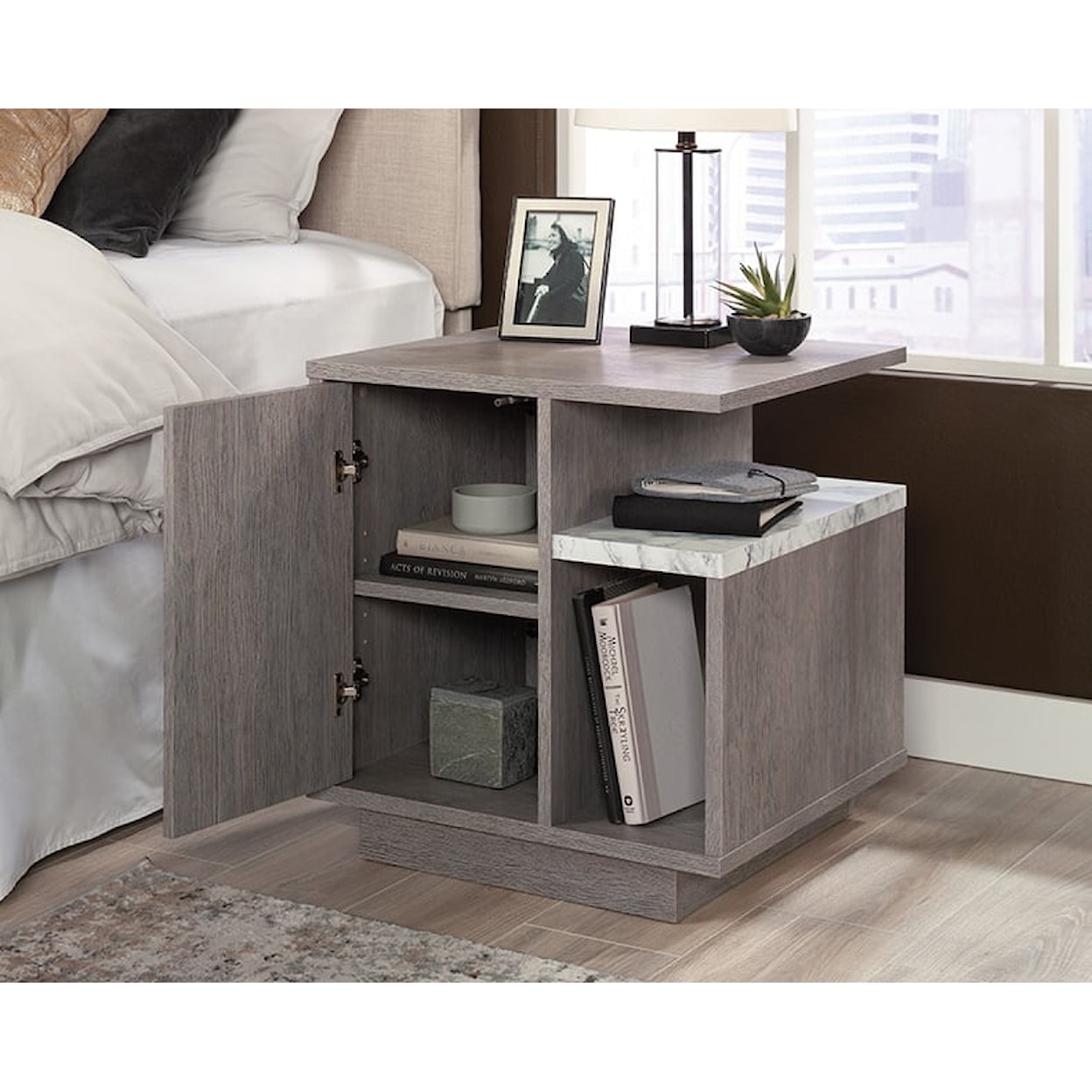 Sauder East Rock One-Door Nightstand