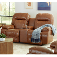 Casual Rocker Loveseat with Storage Console