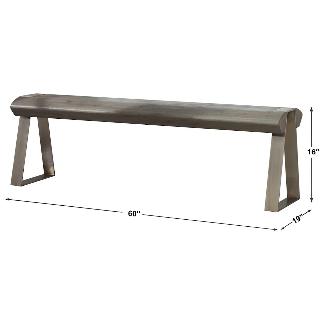 Uttermost Accent Furniture - Benches Acai Light Gray Bench