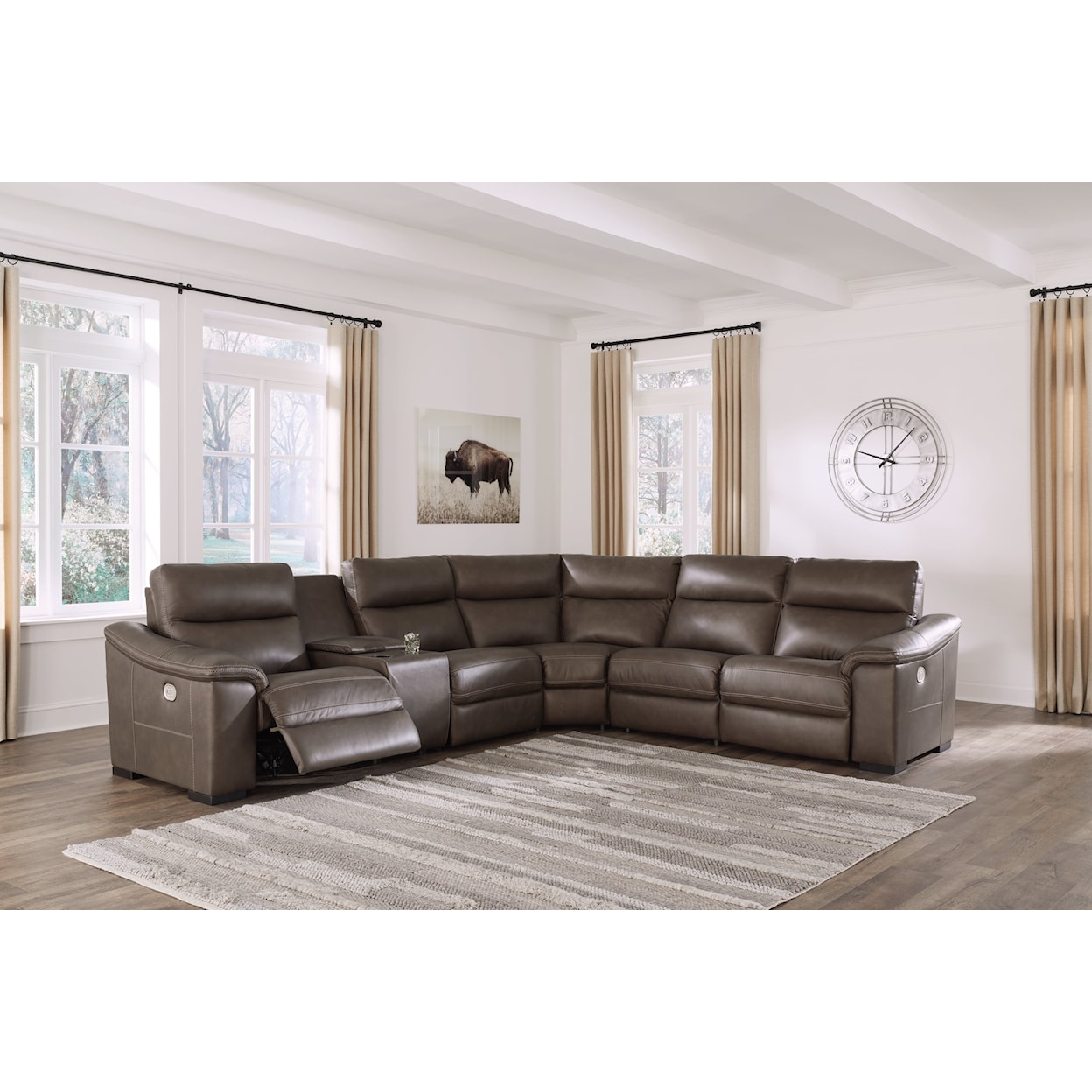 Ashley Furniture Signature Design Salvatore Power Reclining Sectional Sofa