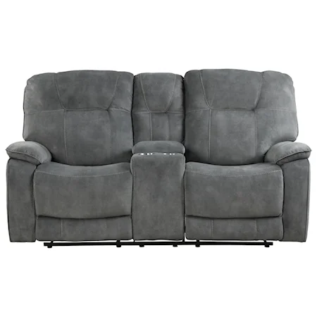 Casual Reclining Loveseat with Cup Holders