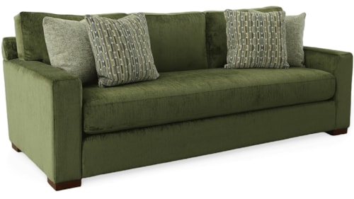 Modern Casual Bench Seat Sofa with Track Arms