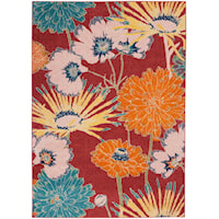 5'3" x 7'3" Red Multicolor Rectangle Rug