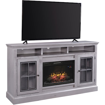 Transitional 70" Two-Door Fireplace TV Console