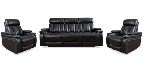 Casual Power Reclining Sofa and Two Recliners Set