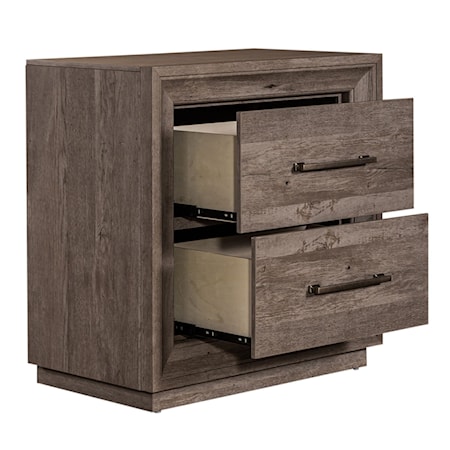 2-Drawer Nightstand with Charging Station