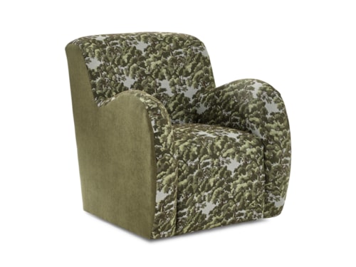 Transitional Swivel Glider Chair with English Arms
