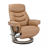 Contemporary Lay Flat Recliner with Swivel and Adjustable Headrest