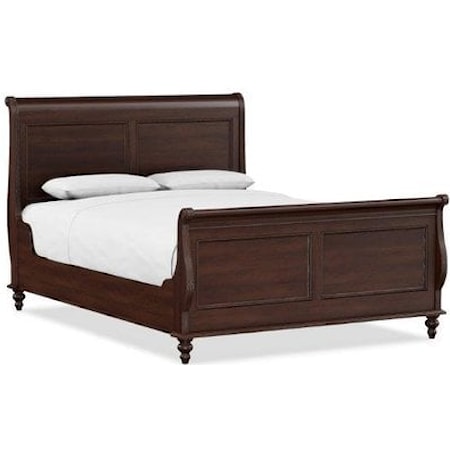 Traditional Queen Sleigh Panel Bed