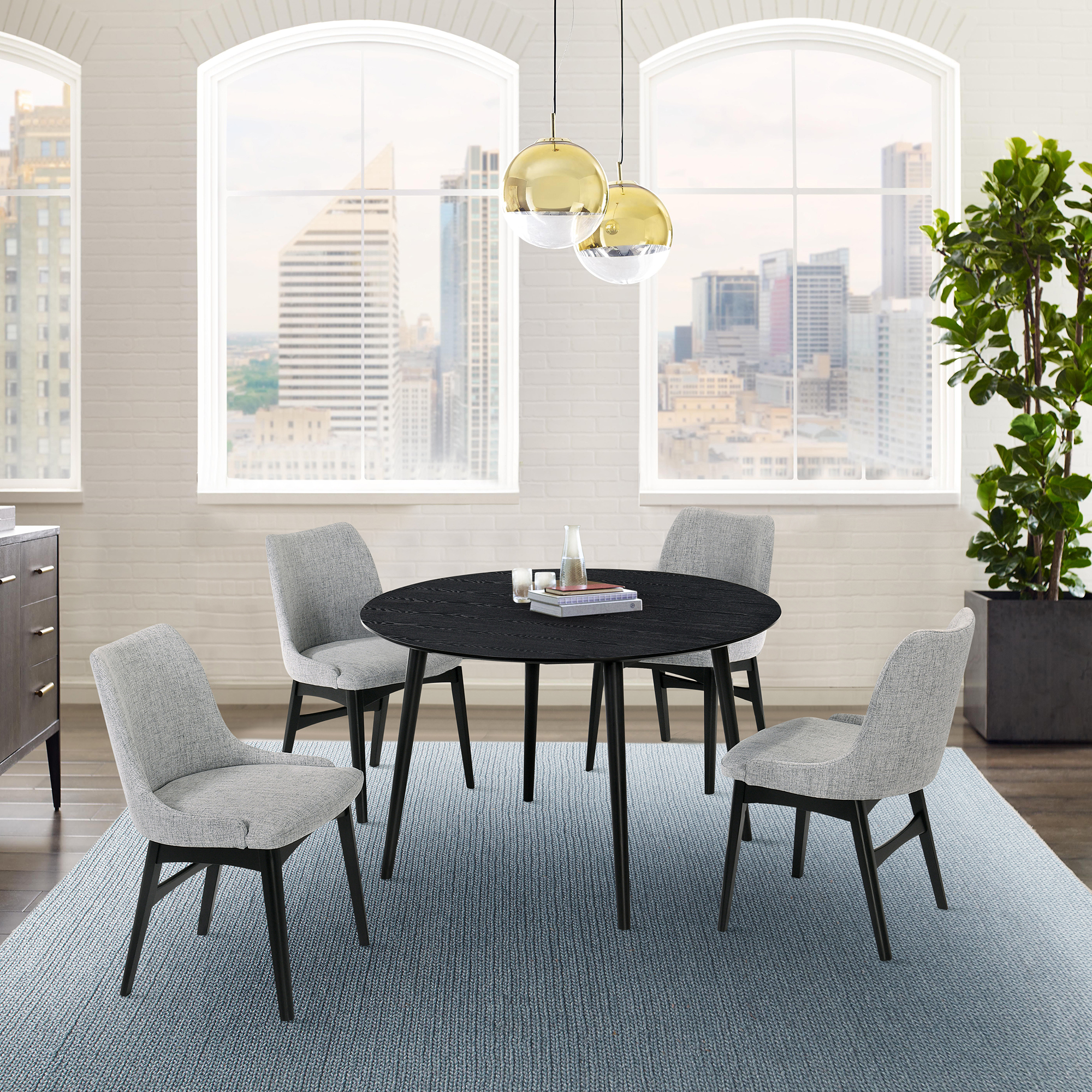 Armen Living Arcadia/Azalea 5-Piece Dining Set
