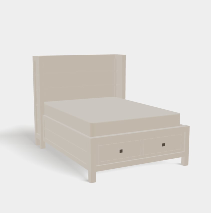 Full Footboard Storage Shelter Panel Bed