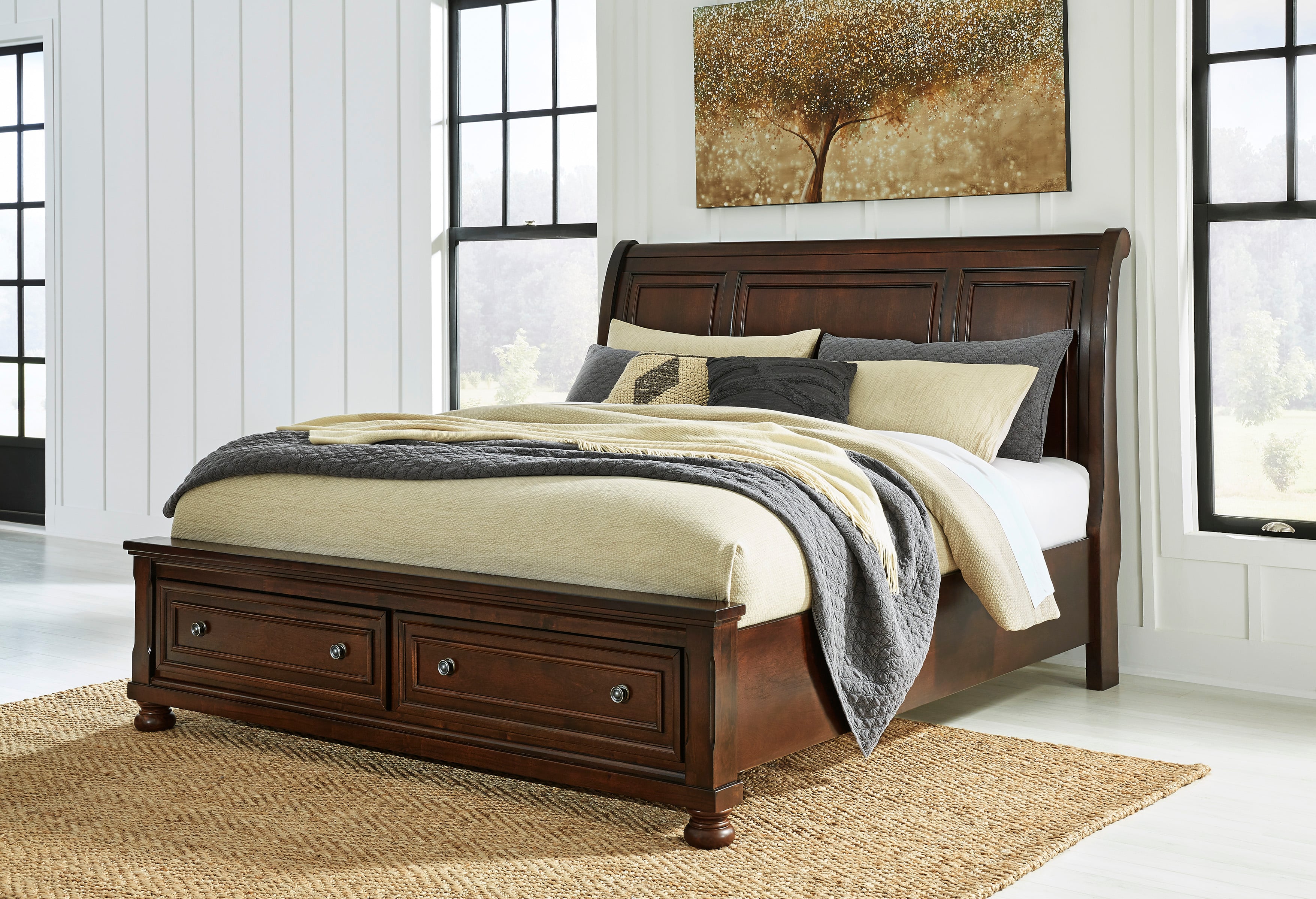 Sleigh bed with on sale storage king size