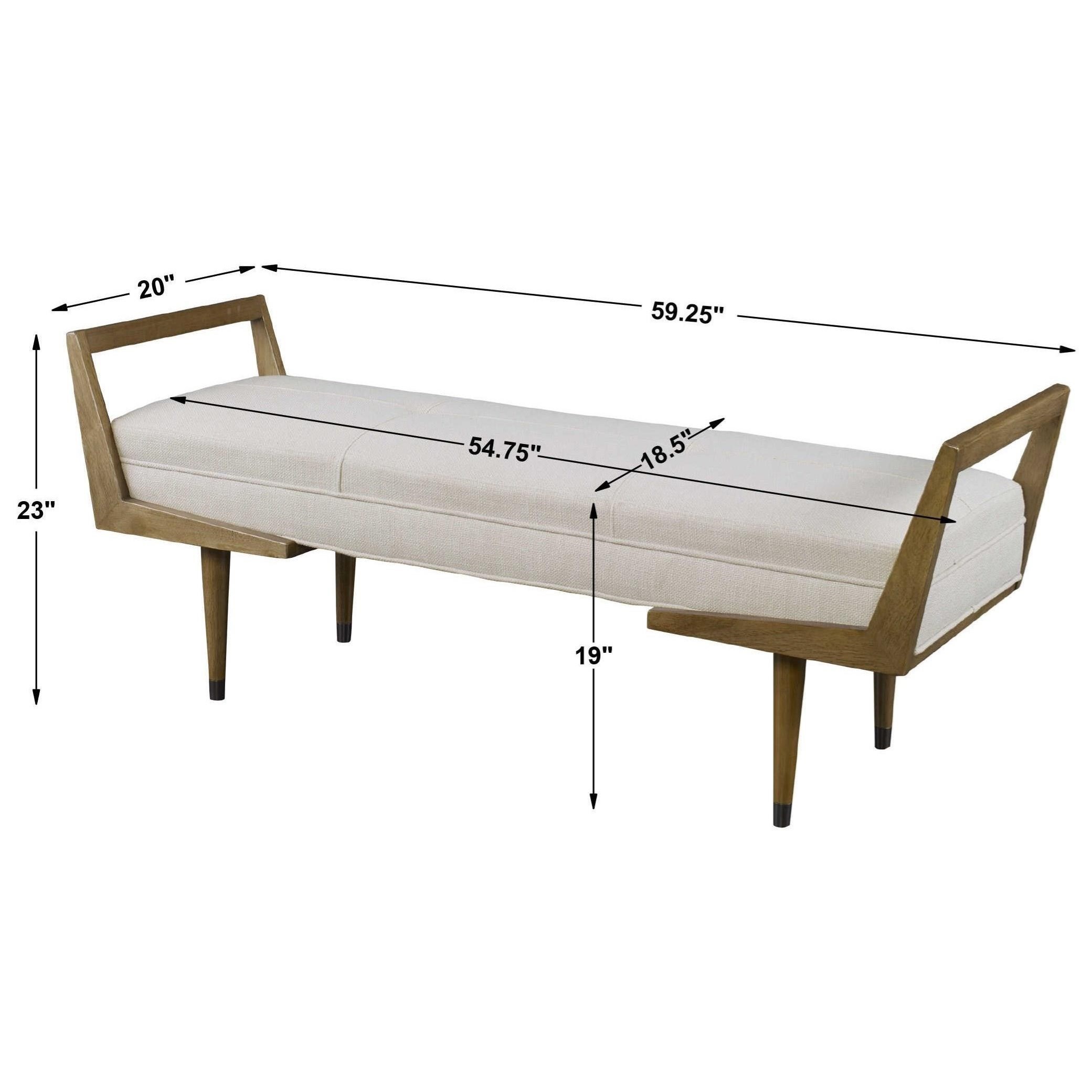 Uttermost Accent Furniture - Benches Waylon Modern Ivory Bench