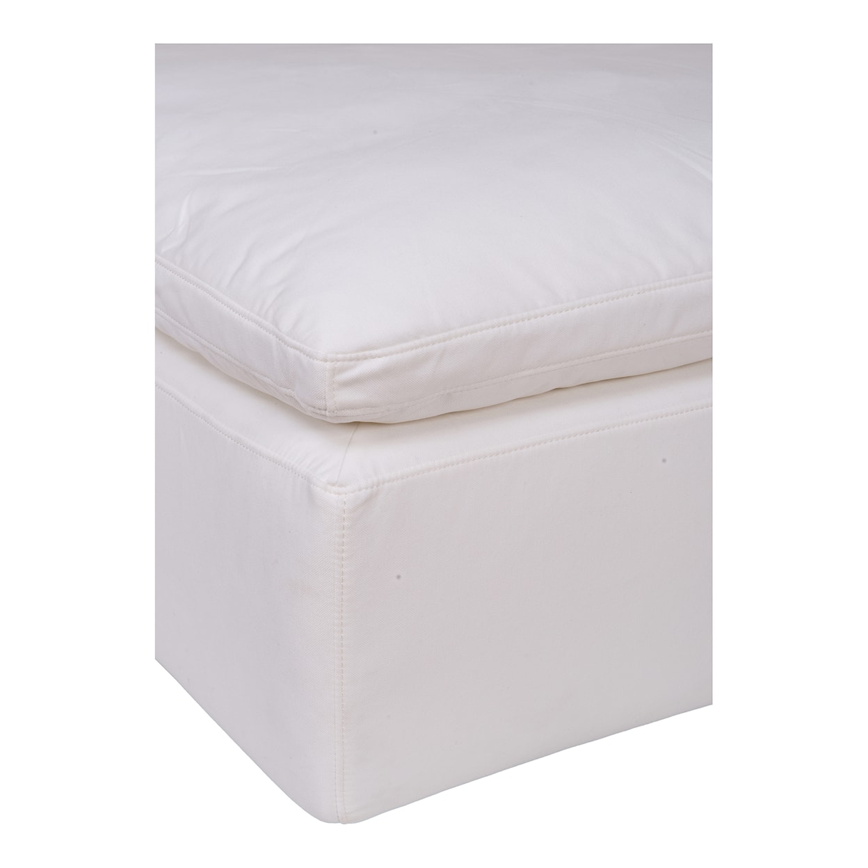 Moe's Home Collection Clay Clay Ottoman Livesmart Fabric White