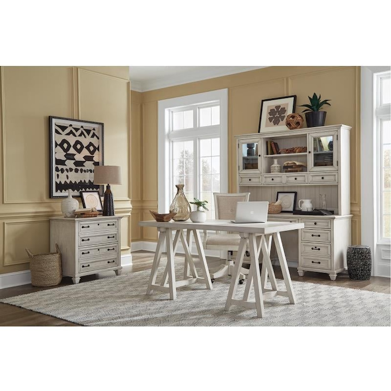 Magnussen Home Newport Home Office Credenza and Hutch