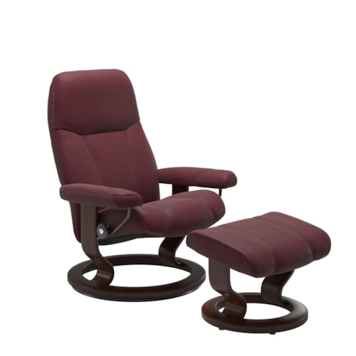 Medium Reclining Chair & Ottoman with Classic Base