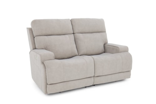 Contemporary Power Reclining Loveseat with Power Headrest