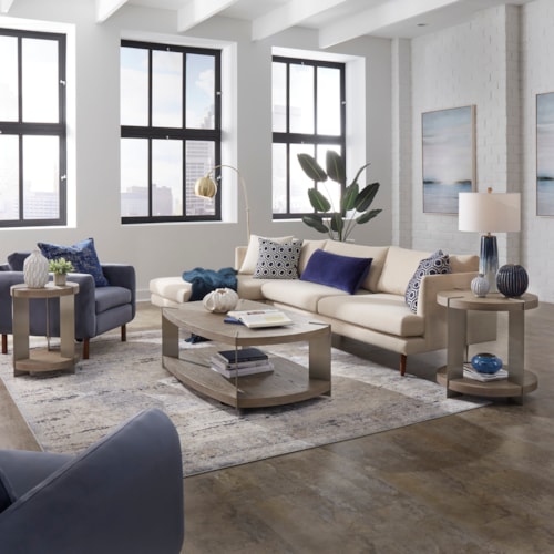 Contemporary 3-Piece Occasional Set with Oval Coffee Table