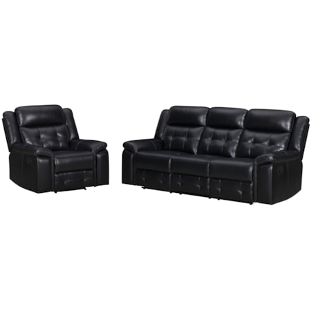 Manual Reclining Sofa and Recliner Set