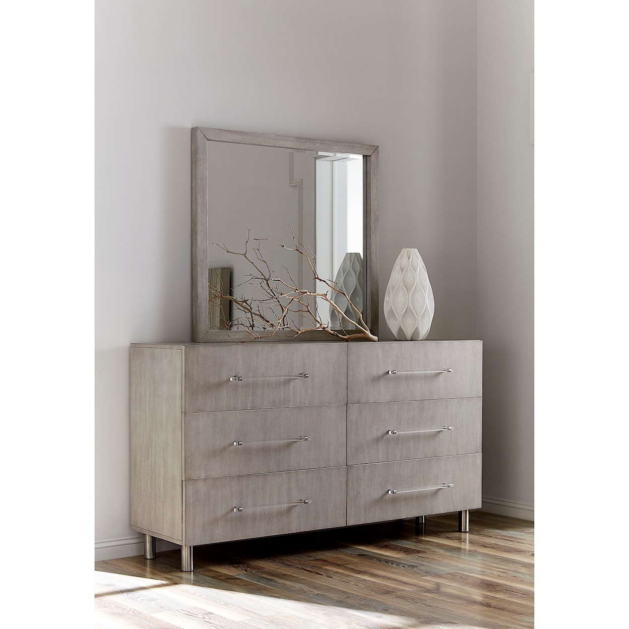 Modus International Argento Dresser and Mirror Set