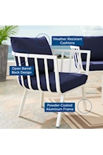 Modway Riverside Riverside Coastal Outdoor Patio Aluminum Armchair - White/Navy