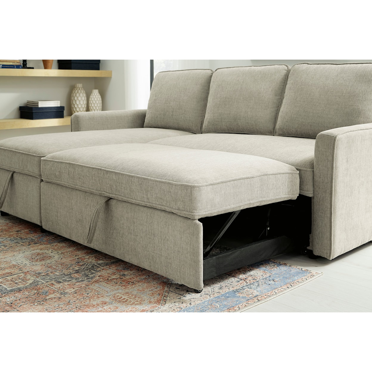 Signature Design by Ashley Kerle Sectional with Storage and Pop Up Bed